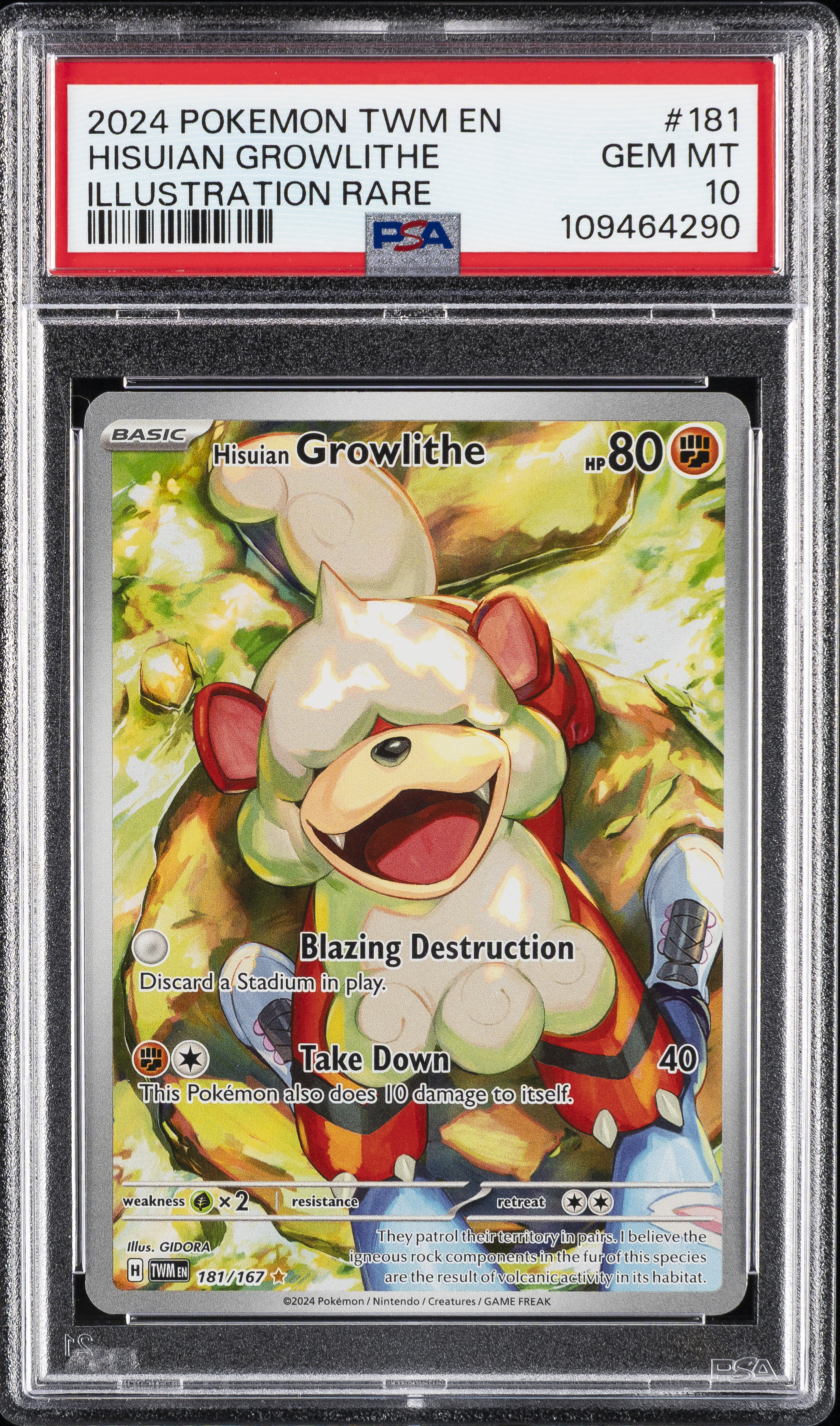 Hisuian Growlithe PSA 10